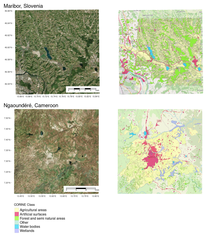 Figure 1: Aerial and data overview of the two regions.