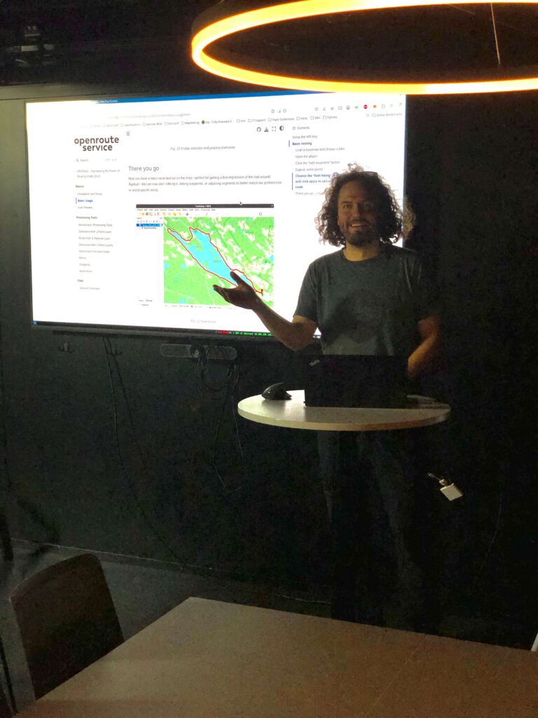 man holding a presentation