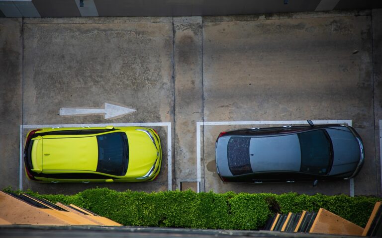 two parking cars