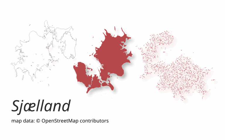 map of Sjaelland, Denmark