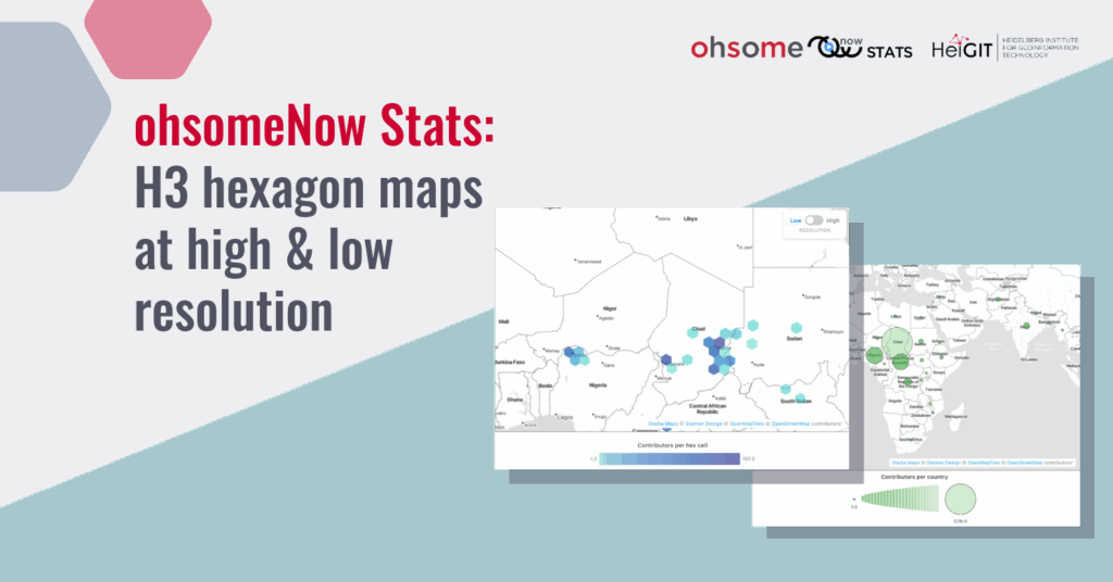ohsomeNow Stats: H3 hexagon maps at high & low resolution