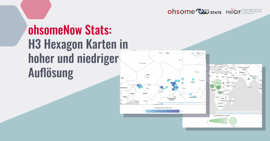 ohsomeNow Stats: H3 Hexagon Karten in hoher und niedriger Auflösung