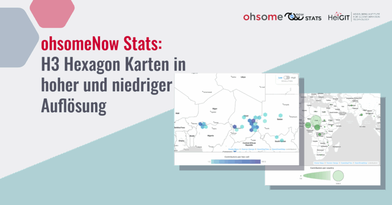 ohsomeNow Stats: H3 Hexagon Karten in hoher und niedriger Auflösung