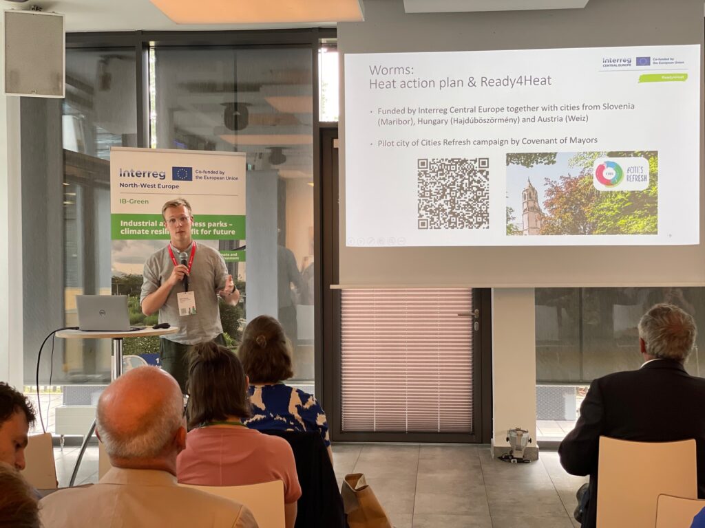 man holding a presentation